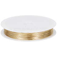 Eco-Friendly Copper Wire, Round Copper Beading Wire for Jewelry Making, Long-Lasting Plated, Real 14K Gold Plated, 0.3mm, about 164.04 Feet(50m)/Roll(CWIR-BBC0001-02A-A)
