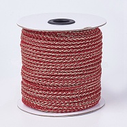 Resin and Polyester Braided Cord, Metallic Cord, Red, 5x4mm, about 50yards/roll(OCOR-F008-E12)