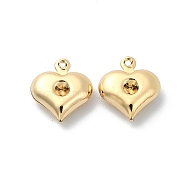 Brass Pendant, Heart, Real 18K Gold Plated, 14x12x5mm, Hole: 1mm(FIND-Z029-16G)