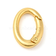 Rack Plating Brass Spring Gate Rings, Oval, Lead Free & Cadmium Free, Long-Lasting Plated, Real 18K Gold Plated, 22x15x5mm(KK-Q781-12G)