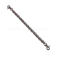 Iron Bag Chain Handle, with Lobster Claw Clasps, for Bag Straps Replacement Accessories, Gunmetal, 26.1x1.2x0.55cm(FIND-TAC0012-02B)