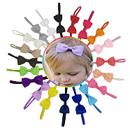 Elastic Baby Headbands for Girls, Hair Accessories, with Grosgrain Bowknot, Mixed Color, 13.39 inch~14.1 inch(34~36cm)(OHAR-Q083-M)