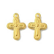 304 Stainless Steel Pendants, Cross Charms, Golden, 19x13x3mm, Hole: 1.8mm(STAS-F294-01A-G)
