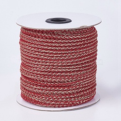 Resin and Polyester Braided Cord Thread, Red, 5x4mm, about 50yards/roll(OCOR-F008-E12)