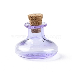 Miniature Glass Bottles, with Cork Stoppers, Empty Wishing Bottles, for Dollhouse Accessories, Jewelry Making, Lilac, 20.5x22mm(GLAA-H019-07B)