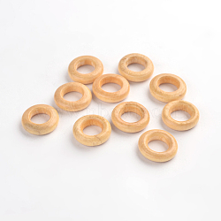 Donut Wooden Linking Rings, Dyed, Lead Free, Wheat, 15x4mm, Hole: 8mm(X-WOOD-Q014-15mm-04-LF)