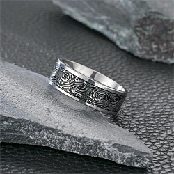 667 201 Stainless Steel Finger Rings for Men, Stainless Steel Color, US Size 9(18.9mm)(FS-WG4F4E6-03)