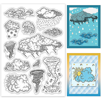 PVC Plastic Stamps, for DIY Scrapbooking, Photo Album Decorative, Cards Making, Stamp Sheets, Weather Pattern, 16x11x0.3cm
