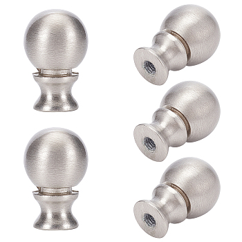 Zinc Alloy Ball Lamp Finials for Lamps Top Knob, Lamp Shade Holder Screw Cap, Round, Platinum, 2.4x3.7cm, Hole: 5.5mm