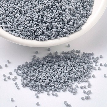 MIYUKI Delica Beads, Cylinder, Japanese Seed Beads, 11/0, (DB1589) Matte Opaque Ghost Gray, 1.3x1.6mm, Hole: 0.8mm, about 2000pcs/10g