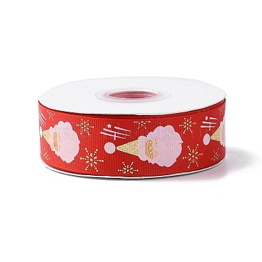 25 Yards Flat Christmas Theme Printed Polyester Grosgrain Ribbon(OCOR-C004-04A)-2