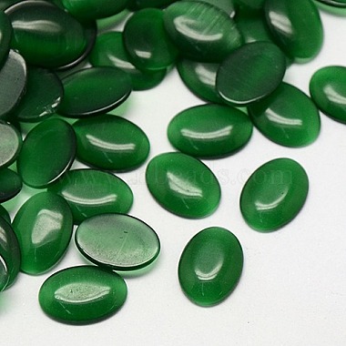 25mm Green Oval Glass Cabochons