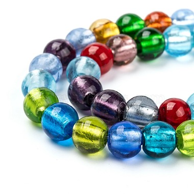 Chapelets de perles de feuille d'argent en verre(X-SL02)-3