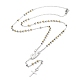 202 Stainless Steel Rosary Bead Necklaces(NJEW-D060-01C-GP)-1