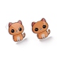 Acrylic Cat Stud Earrings with Platic Pins for Women(EJEW-F293-04D)-2
