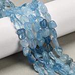 Natural Aquamarine Beads Strands, Nuggets, Tumbled Stone, 7.5~14.5x7.5~12x5.5~8.5mm, Hole: 0.8mm, about 37~39pcs/strand, 15.75''(40cm)(X-G-P568-C13-01)