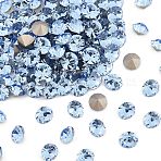 Preciosa&reg MAXIMA Crystal Round Stones, Czech Crystal, Dura Foiling, Round(431 11 615 Chaton), 30020 Light Sapphire, SS45(9.85~10.2mm)(X-PRC-RBSS45-30020)