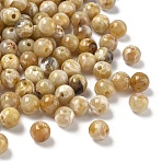 Acrylic Imitation Gemstone Beads, Round, Two Tone, Tan, 9.5~10mm, Hole: 2mm, about 909pcs/500g(MACR-K359-75)