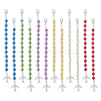 Plane Alloy & ABS Plastic Imitation Pearl Beaded Replacement Zipper Sliders, for Luggage Suitcase Backpack Jacket Bags Coat, with Lobster Claw Clasps, Mixed Color, 15cm, 12pcs/set(HJEW-FH00031)