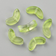 Transparent Handmade Lampwork Beads, Leaf, Green Yellow, 6.5x14x5mm, Hole: 1mm(LAMP-CJC0012-01H)