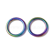 Ion Plating(IP) 304 Stainless Steel Linking Rings, Round Ring, Rainbow Color, 33x4mm, Inner Diameter: 25mm(STAS-G278-47MC)