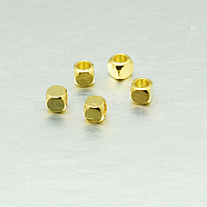 Cube Brass Spacer Beads, , Golden, 4x4x4mm, Hole: 3mm(KK-L015B-01G)