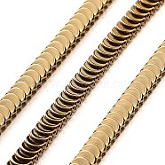 PVD Vacuum Plating 304 Stainless Steel Herringbone Chains, Soldered, with Spool, Golden, 3.8x3mm(CHS-H026-14G)