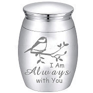 CREATCABIN Alloy Cremation Urn Kit, with Disposable Flatware Spoons, Silver Polishing Cloth, Velvet Packing Pouches, Bird Pattern, 40.5x30mm, 1pc(AJEW-CN0001-10E)