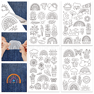 4 Sheets 11.6x8.2 Inch Stick and Stitch Embroidery Patterns, Non-woven Fabrics Water Soluble Embroidery Stabilizers, Rainbow, 297x210mmm(DIY-WH0455-009)