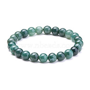 SUNNYCLUE Natural Jadeite Round Beads Stretch Bracelets, with Spare Beads, Elastic Fibre Wire and Iron Big Eye Beading Needle, 50~52mm(BJEW-PH0001-8mm-10)