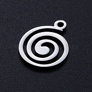 201 Stainless Steel Filigree Charms, Vortex, Stainless Steel Color, 15x11.5x1mm, Hole: 1.5mm(STAS-T049-T664-1)