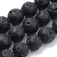 Natural Lava Rock Beads Strands, Dyed, Round, 8mm, Hole: 1mm, about 50pcs/strand, 15.7 inch(G-S259-11-8mm)