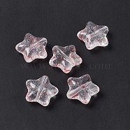 Transparent Acrylic Beads, with Dried Flower Petal, Star, Indian Red, 19x20x8mm, Hole: 1.8mm(OACR-H019-33C)