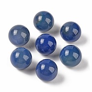 Natural Blue Agate No Hole Sphere Beads, Round, Dyed & Heated, 14mm(G-K353-04C-30)