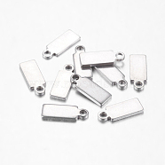 304 Stainless Steel Stamping Blank Tag Pendants, Rectangle, Stainless Steel Color, 11x4x1mm, Hole: 1.5mm(STAS-Q074)