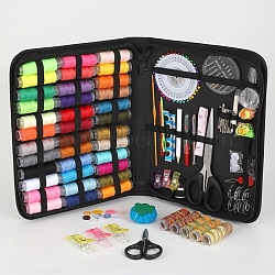 206PCS DIY Sewing Tool Kits, Including 41 Colors Sewing Thread, Needles, Stitch Marker, Scissors, Cushions, Easy Automatic Threader, Mixed Color, Storage Bag: 260x197x40mm(WG57420-06)