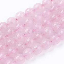Natural Jade Bead Strands, Dyed, Round, Pink, 8mm, Hole: 1mm, about 48pcs/strand, 14.9 inch(X-G-R165-8mm-22)