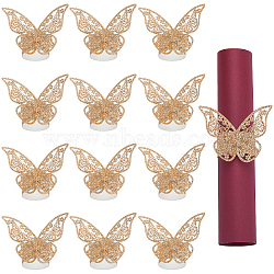 Butterfly Paper Napkin Rings, Napkin Holders Serviette Ring Buckles, for Restaurant Daily Accessaries, Gold, 221x60x0.5mm(AJEW-WH0348-03A)