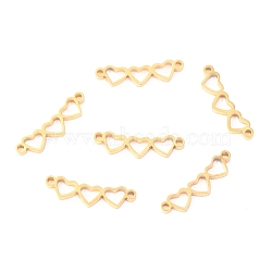 Stainless Steel Links Connectors, Connected Heart, Golden, 15x4x1.1mm, Hole: 1mm(STAS-O142-45G)