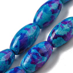 Spray Painted Synthetic Turquoise Beads Strands, Oval, Dark Orchid, 12x6.5mm, Hole: 1.2~1.4mm, about 33pcs/strand, 15.55~15.75''(39.5~40cm)(G-E617-B07-03A)