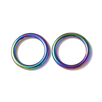 Ion Plating(IP) 304 Stainless Steel Linking Rings, Round Ring, Rainbow Color, 33x4mm, Inner Diameter: 25mm