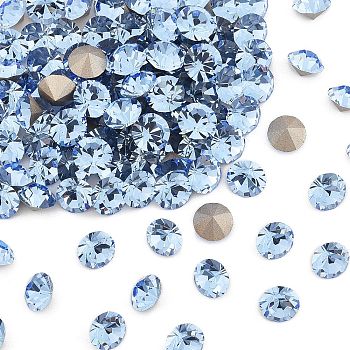 Preciosa&reg MAXIMA Crystal Round Stones, Czech Crystal, Dura Foiling, Round(431 11 615 Chaton), 30020 Light Sapphire, SS45(9.85~10.2mm)