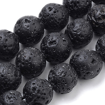 Natural Lava Rock Beads Strands, Dyed, Round, 8mm, Hole: 1mm, about 50pcs/strand, 15.7 inch