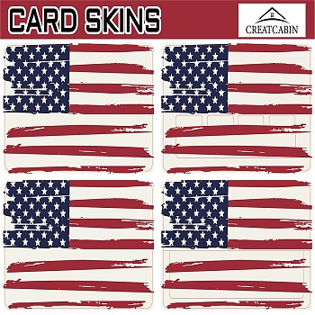 PVC Plastic Waterproof Card Stickers, Self-adhesion Card Skin for Bank Card Decor, Rectangle, Flag, 186.3x137.3mm