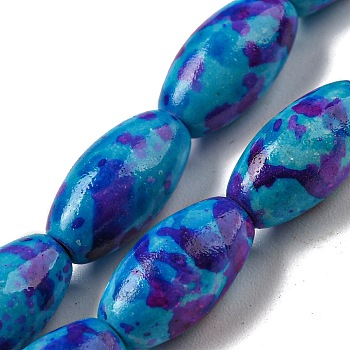 Spray Painted Synthetic Turquoise Beads Strands, Oval, Dark Orchid, 12x6.5mm, Hole: 1.2~1.4mm, about 33pcs/strand, 15.55~15.75''(39.5~40cm)