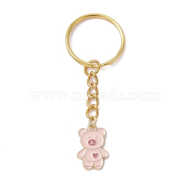 Pink Bear Alloy Keychain