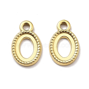 Real 18K Gold Plated Oval 304 Stainless Steel Charms