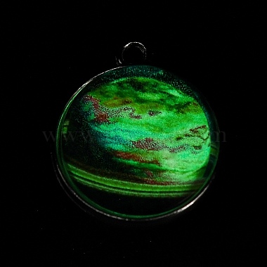 Pendentifs boule de verre lumineuse thème galaxie(GLAA-D021-01P-01)-4