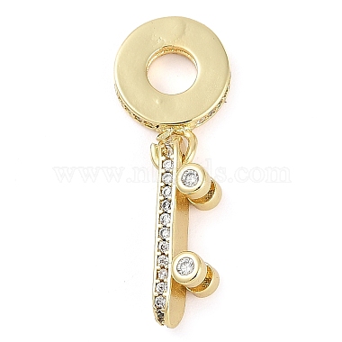 Clear Sports Brass+Cubic Zirconia Dangle Charms