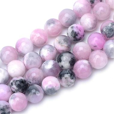 6mm Violet Round White Jade Beads